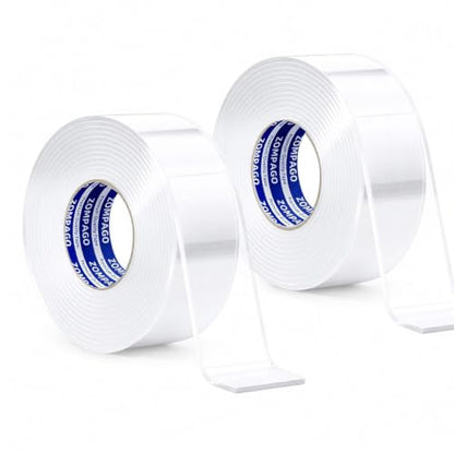 ZOMPAGO Heavy Duty Double Sided Mounting Carpet Tape 2 Rolls 0.6in x 9.84FT - size: 2 Rolls 0.6in x 9.84FT