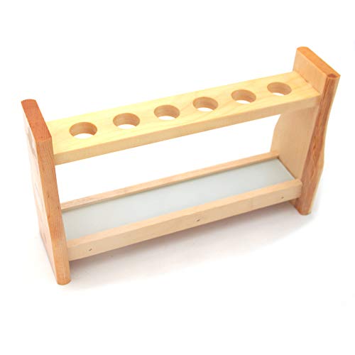 Wood Test Tube Rack Holder Stand for 0.7" (18mm) Holes API 10ml 25ml Test Tubes Lab Tube Racks Pen Holder (10ml 6Slots) - color: 10ml 6Slots