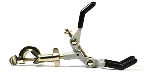 Eisco Lab Clamp for Lab Stand, Beaker Holder or Flask Clamp - Heat Resistant PVC Coated Prongs for Holding Objects up to 3.5 Inch Diameter - Boss Head Connects to Lab Stand Rods - size: 1 Pack