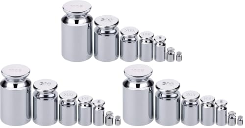 7 PCS Calibration Weights, Scale Weight Set 1g 2g 5g 10g 20g 50g 100g, Carbon Steel Small Weight for Digital Scale, Gram Scale Balance, Jewelry Scale (Silver) (Pack of 3) - size: Compact (Pack of 3)
