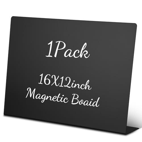 Geyoga 1 Pack 16 x 12 Inch Magnetic Display Board with Stand, Black - color: Black, size: 16 x 12 Inch
