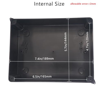 Outdoor Waterproof Box,Junction Box Reserved Holes IP65 ABS Plastic Electrical Boxes Power Cord Enclosure Project Box Black Outer Size 7.9 x 6.1 x 3.1 inch(200x155x80mm) - size: 7.9" x 6.1" x 3.1"