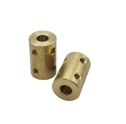5Pcs 4mm to 6mm Brass Shaft Couplers,Bore Rigid Coupling Set with Screws and Wrench for 3D Printer DIY Encoder Car Model Shaft RC Robot - size: 4mm to 6mm