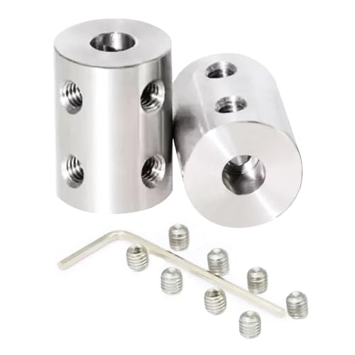 2PCS 7mm to 7mm Bore Rigid Coupling, L22 x D14 Set Screw Shaft Coupler Motor Connector Stainless Steel for 3D Printers, Motor Accessories, RC Boat Car Airplane - size: SRC-14x22-7x7