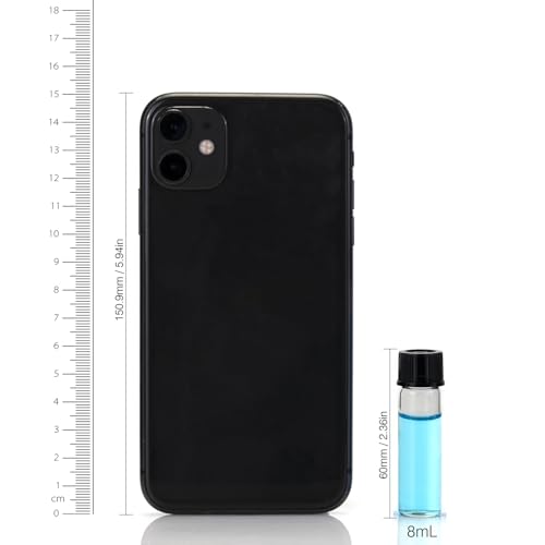ALWSCI 2 Dram Glass Vials, Small Liquid Sample Vial, 8 ml Borosilicate Glass Empty Vials with Caps, 15-425 Black Screw Caps with PE Liner, Pack of 92 - size: 8ML