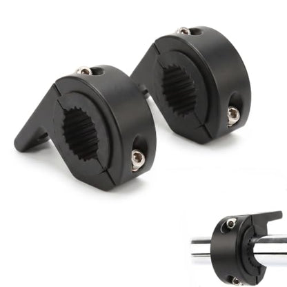 2 PCS Corrosion Resistant Aluminum Horizontal Bar Mount Clamp Kit, Adjustable 0.87" - 1.2" Tube Bracket for Bullbar Roll Cage Roof Rack, Fits Motorcycle ATV Truck SUV Vehicles (Black)