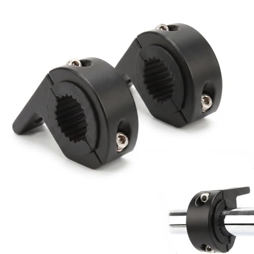 2 PCS Corrosion Resistant Aluminum Horizontal Bar Mount Clamp Kit, Adjustable 0.87" - 1.2" Tube Bracket for Bullbar Roll Cage Roof Rack, Fits Motorcycle ATV Truck SUV Vehicles (Black)