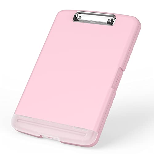 Rimilak Clipboard with Storage, 8.5 x 11'' High Capacity Clip Board, Pink - color: Pink