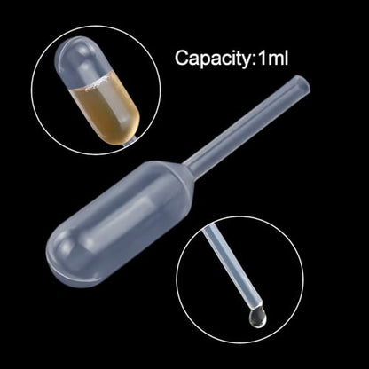 200PCS 1ml Cupcake Pipettes, Food Grade Plastic Transfer Pipettes, Disposable Liquid Dropper Pipettes for Chocolate, Strawberries, Children's Painting, Kitchen Supplies, Strip