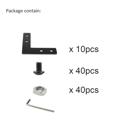 10 Set 2020 Aluminum Extrusion Profile Hardware V T Slot L Brackets - style: 10 sets L with M5