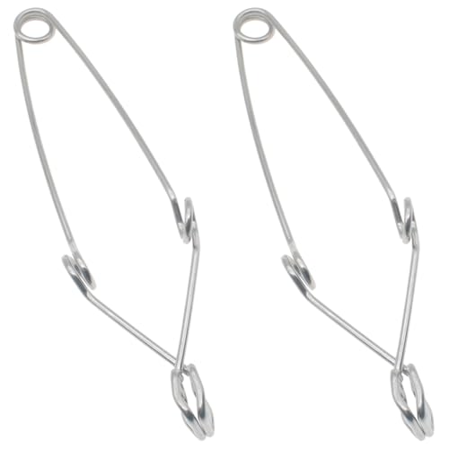 2 PCS Test Tube Clamp Stainless Steel Testing Holder Tool with Finger Grips for Laboratory Test Tubes