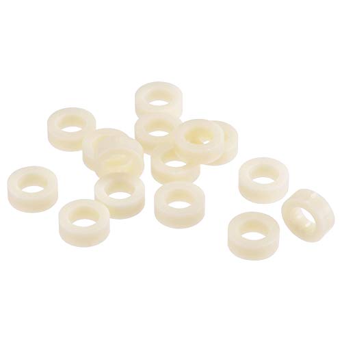 uxcell ABS Round Spacer Washer ID 8.2mm OD 14mm Length 5mm Plastic Standoff for 3D Printer, TV Wall Mounting, Electrical Outlet, Beige, 100Pcs - size: 5mm