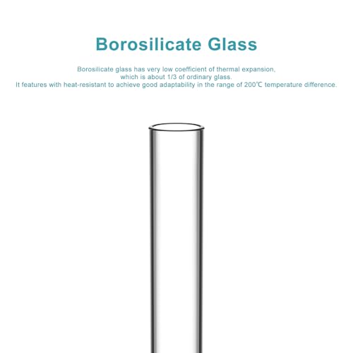StonyLab 100 Pack Borosilicate Glass Round Bottom Test Tubes, 12mm OD X 75mm Length (Pack of 100) - style: 100 Pack