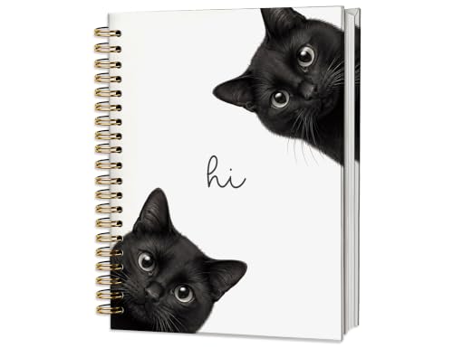 Cat Notebook Journal,Cute Cat Gifts for Women Girls - color: Cat, style: White