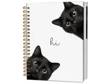 Cat Notebook Journal,Cute Cat Gifts for Women Girls - color: Cat, style: White