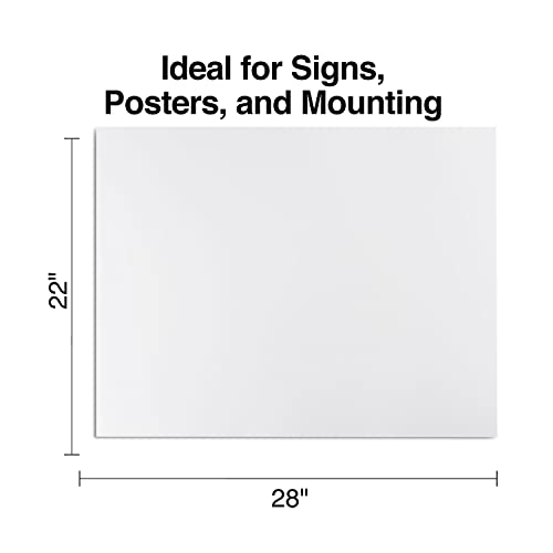 Staples Poster Board, 22x28 Inch, White, 20/Carton, for School & Office