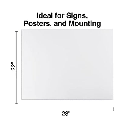 Staples Poster Board, 22x28 Inch, White, 20/Carton, for School & Office