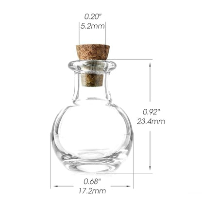 SHAOTONG 2ml Small Mini Glass Bottles Jars with Cork Stoppers.Wishing bottle drifting bottle wedding party DIY Etc. (D-20Pcs)