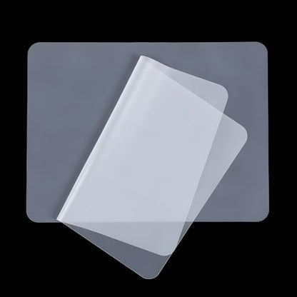 4 PCS Small Silicone Mat, Silicone Mats for Crafts and Kitchen, Small Heat Resistant Non-slip Clear Countertop Protector, Translucent Placemat for DIY, Jewelry, Epoxy Resin, Baking