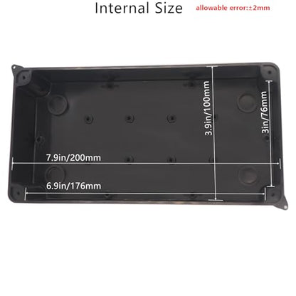 Outdoor Waterproof Box,Junction Box Reserved Holes IP65 ABS Plastic Electrical Boxes Power Cord Enclosure Project Box Black Outer Size 7.9 x 3.9 x 2.8 inch(200x100x70mm) - size: 7.9" x 3.9" x 2.8"