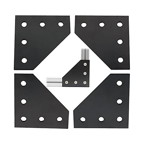 4 PCS Joint Plate, TTZEZE Surface Anodic Oxidation Black L Shape Corner Bracket Plate 5 Hole Outside Joining Plate for 2020 Series Aluminum Profile 3D Printer Frame - color: L shape, size: 2020