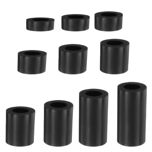 PATIKIL M6 Nylon Spacers, 100Pcs Plastic Spacer Assortment 6mm ID x 11mm OD Spacer Screw Standoff Round Electrical Outlet Spacers for 1/4in Screw Bolts Hardware Receptacle, Black