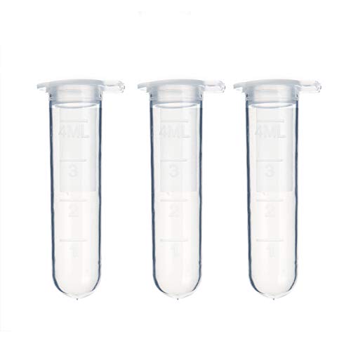 100Pcs 4ml Centrifuge Tubes Polypropylene Clear Graduated Tubes with Cap