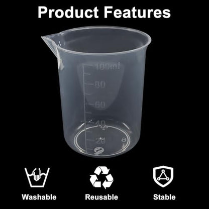 Measuring Cup, 4 Pcs, 100ml/3.4oz, Clear - size: 100ml/3.4oz, style: 4 Pcs