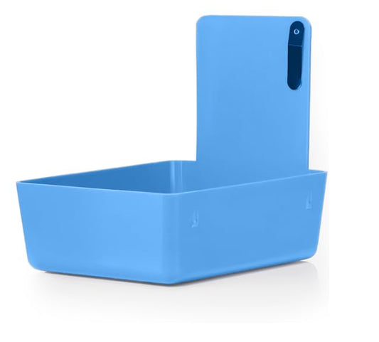 4/Pk Dental Lab Pan with Hanging Bar Strip Plastic Dental Medical Pro Lab Working Pans with Stainless Steel Clip for Notes (Blue) - color: Blue