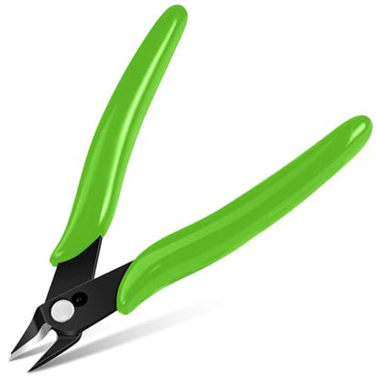 Ainiv Wire Cutters, 1PCS Spring-loaded Side Cutters Flush Diagonal Cutters - color: Green Wire Cutter-1pcs, size: 1pcs