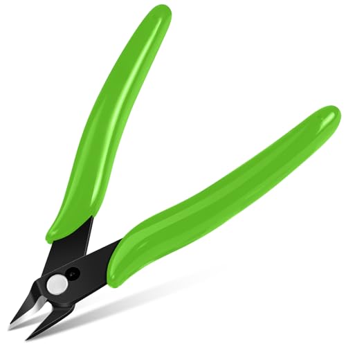Ainiv Wire Cutters, 1PCS Spring-loaded Side Cutters Flush Diagonal Cutters - color: Green Wire Cutter-1pcs, size: 1pcs
