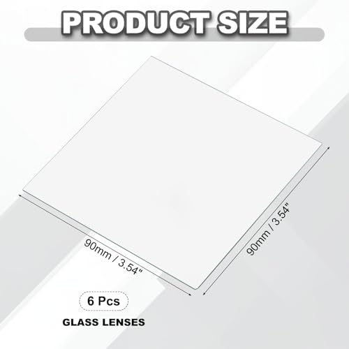 PATIKIL 90x90mm Glass Streak Plate, 6pcs Lab Glass Slides Microscope Glass Slides Optical Optically Clear Glass Slides Smooth Edges High Transparency Transparent Uniform Thickness - size: 90x90mm