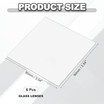 PATIKIL 90x90mm Glass Streak Plate, 6pcs Lab Glass Slides Microscope Glass Slides Optical Optically Clear Glass Slides Smooth Edges High Transparency Transparent Uniform Thickness - size: 90x90mm