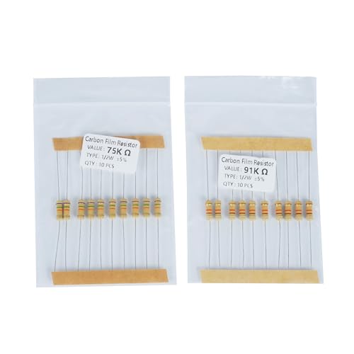 150 Values 1500 Pieces Resistor Kit 1 Ohm-10M Ohm 1/2W 5% - style: 1/2W 5% 1500 PCS