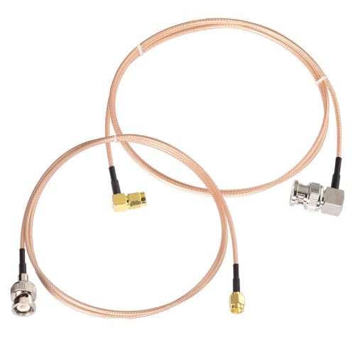Superbat SMA to BNC Cable 3ft 50ohm RG316 SMA Male to BNC Male Cable 2-Pack - color: Straight cable+right angle cable 3ft