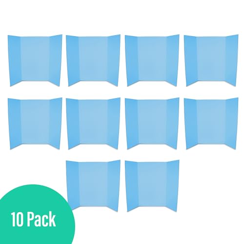 Flipside Products 36” x 48” Project Boards for Presentations, Science Fair, School Projects, Event Displays and Trifold Picture Board, Proudly Made in USA - Sky Blue - 10 Pack - color: Sky Blue, size: 10 Pack