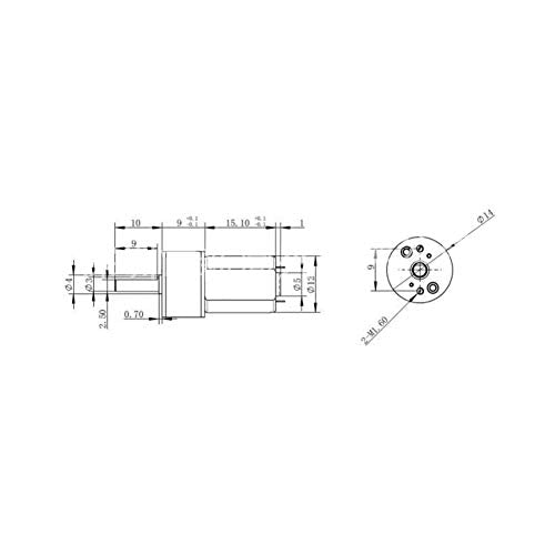 N20 DC Gear Motor 6V 600RPM 14mm D Shaft 2PCS