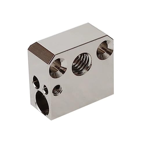 POLISI3D Plated Copper Heater Block High Temperature Ender 3 Heat Block Compatible with MK8 Extruder Ender 3 V2 Pro Ender 5 Plus CR10 S4 S5 3D Printer All Metal Hotend Upgrades