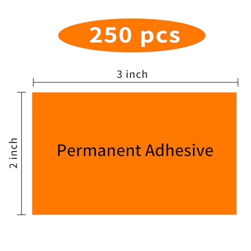 STARLIBOO Neon Colored Labels Stickers 3 x 2 Inch, Rectangle Moving Labels Stickers, 250Pcs Garage Sale Price Stickers, Adhesive Moving Labels for Boxes- Fluorescent Orange - color: Fluorescent Orange, size: 2*3 inch