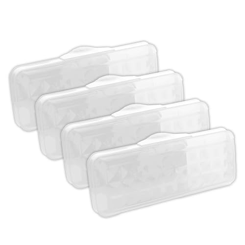 BAZIC PRODUCTS LUCENT Clear Pencil Box, Snap-Latch Lid, 4-Pack - size: 8 x 3 3/8 x 1 7/8 in