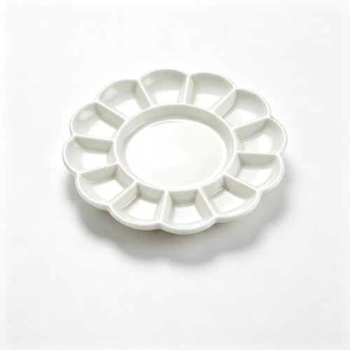 8 Inch 13-Well White Porcelain Watercolor Paint Mixing Palette