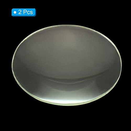 PATIKIL Focal Length Double Convex Lens, 2 Pack 40mm Diameter 6mm Height Glass Optically Polished Round Edges Lens for Physics Experiment, Clear