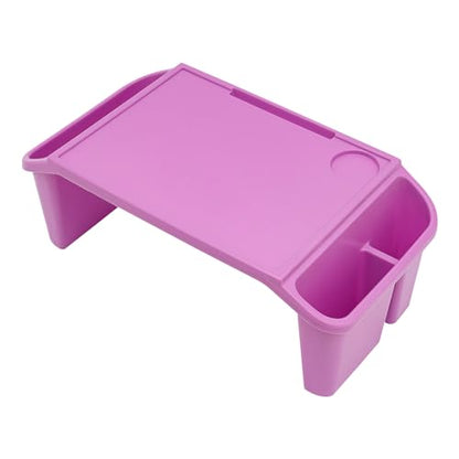 4 Pack Kids Lap Desk Tray, Plastic Breakfast Laptop Trays with Side Pockets, Portable Lap Desk, Activity Tray, Drawing, Stackable, Writing, Eating, Classroom,21.65" L x 11.8" W x 8.46" H