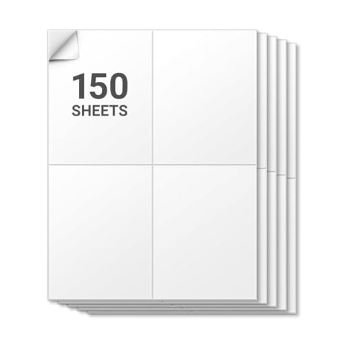 Blank Rectangle Labels, White, 4.25" x 5.5" - size: 4.25" x 5.5"