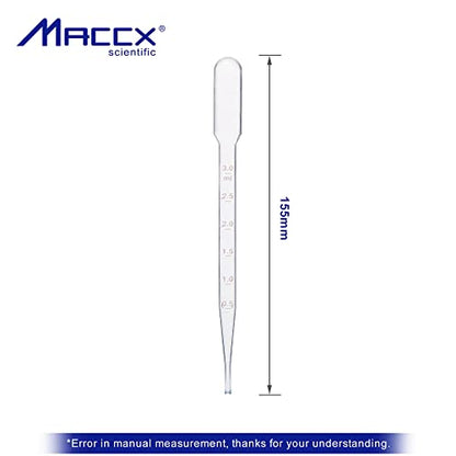 100pcs Sterile Transfer Pipettes, Vol. 7ml, 3ml Graduated, 155mm Long, Essential Oils Pipettes, Low-Density Polyethylene Material, Individual Peel-Pack, TPP7155-100 - style: Vol.7ml