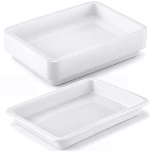 Kingdder 10 Pcs Plastic Tray 9.84''Lx7.28''Wx0.98''H Polypropylene Lab Tray - size: 9.8'' L x 7.3'' W x 1'' H
