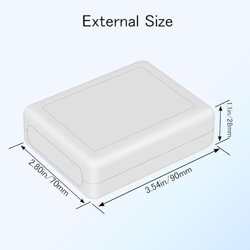 Project Box 8 Pieces Electrical Box Small Junction Box ABS Plastic Enclosure Power Electronic Case White 3.5" x 2.8" x 1.1"(90 x 70 x 28mm) - color: White, size: 3.5" x 2.8" x 1.1"