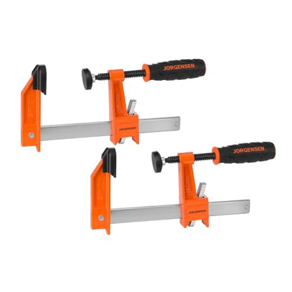 Jorgensen 6" Heavy-Duty Steel Bar Clamp Set, 1000 lbs Load Limit, 2-Pack - size: 6 Inch Heavy Duty