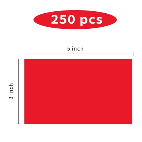 STARLIBOO 3"X5" Rectangle Colored Labels, Removable Moving Labels for Boxes, Permanent Warehouse Moving Stickers Square Label (250Labels, Red) - color: Red, size: 3*5 inch