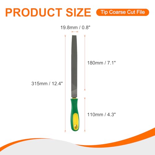 HARFINGTON Tip Coarse Cut File 8" Double Cut Teeth High Carbon Steel Hand Rasp File with Plastic Handle for Metal Wood Deburring Removing - size: 8", style: Coarse